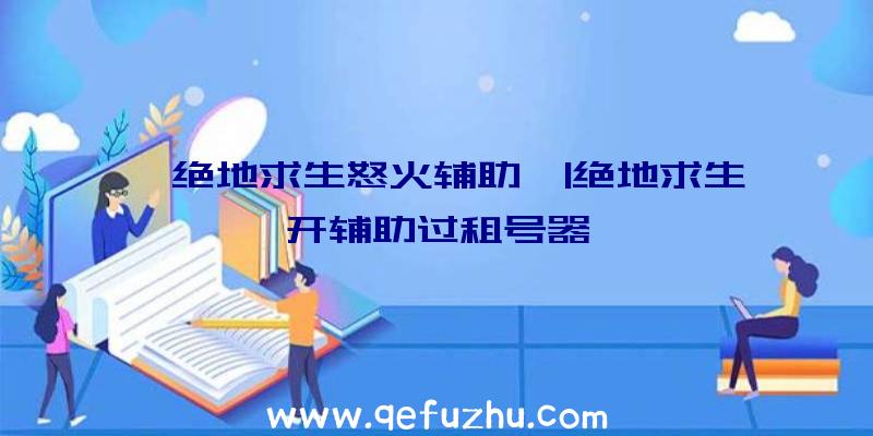 「绝地求生怒火辅助」|绝地求生开辅助过租号器